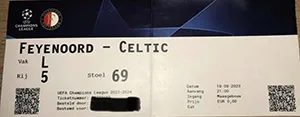 Toegangskaart Feyenoord – Celtic