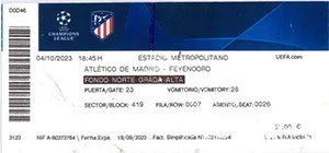 Toegangskaart Atlético Madrid – Feyenoord