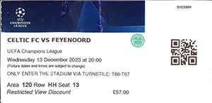 Toegangskaart Celtic – Feyenoord