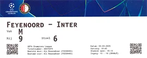 Toegangskaart Feyenoord – Internazionale
