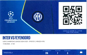 Toegangskaart Internazionale – Feyenoord