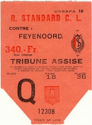 Toegangskaart Standard Luik – Feyenoord