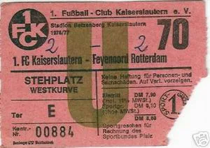 Toegangskaart 1. FC Kaiserslautern – Feyenoord