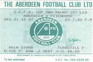 Toegangskaart Aberdeen – Feyenoord