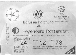 Toegangskaart Borussia Dortmund – Feyenoord