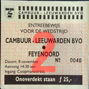 Toegangskaart Cambuur – Feyenoord