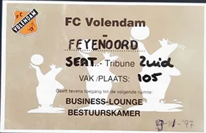 Toegangskaart FC Volendam – Feyenoord