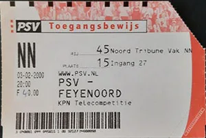 Toegangskaart PSV – Feyenoord