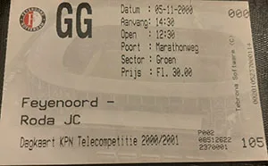 Toegangskaart Feyenoord – Roda JC