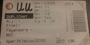 Toegangskaart Feyenoord – RKC Waalwijk