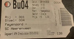 Toegangskaart Feyenoord – sc Heerenveen