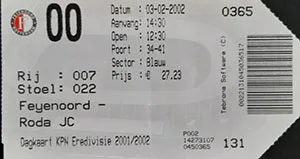 Toegangskaart Feyenoord – Roda JC
