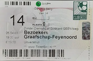 Toegangskaart De Graafschap – Feyenoord