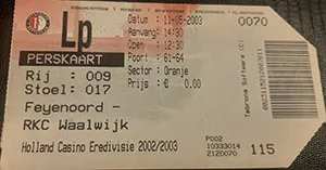 Toegangskaart Feyenoord – RKC Waalwijk