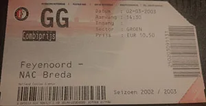 Toegangskaart Feyenoord – NAC Breda