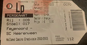 Toegangskaart Feyenoord – sc Heerenveen
