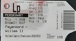 Toegangskaart Feyenoord – Willem II