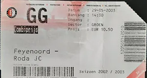 Toegangskaart Feyenoord – Roda JC