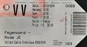 Toegangskaart Feyenoord – Roda JC