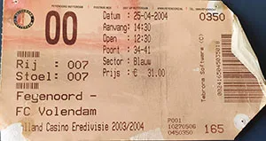 Toegangskaart Feyenoord – FC Volendam