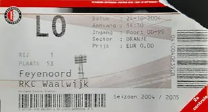 Toegangskaart Feyenoord – RKC Waalwijk