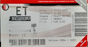 Toegangskaart Feyenoord – Roda JC