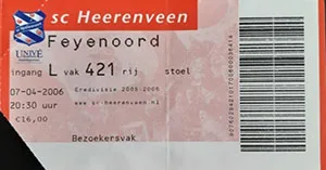 Toegangskaart sc Heerenveen – Feyenoord