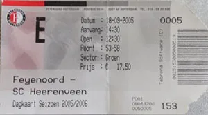 Toegangskaart Feyenoord – sc Heerenveen