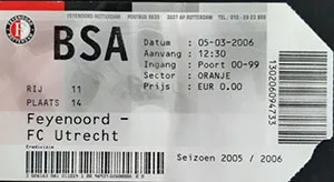 Toegangskaart Feyenoord – FC Utrecht