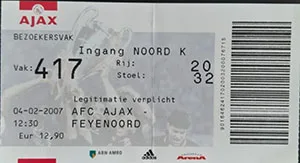 Toegangskaart AFC Ajax – Feyenoord