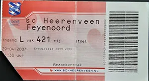 Toegangskaart sc Heerenveen – Feyenoord