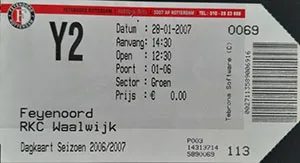 Toegangskaart Feyenoord – RKC Waalwijk