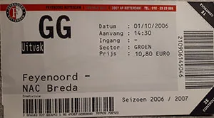 Toegangskaart Feyenoord – NAC Breda