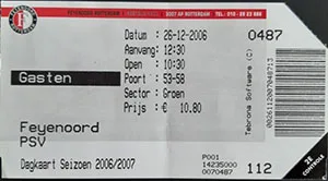 Toegangskaart Feyenoord – PSV