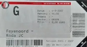 Toegangskaart Feyenoord – Roda JC