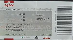Toegangskaart AFC Ajax – Feyenoord