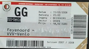 Toegangskaart Feyenoord – VVV Venlo