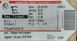 Toegangskaart Feyenoord – sc Heerenveen
