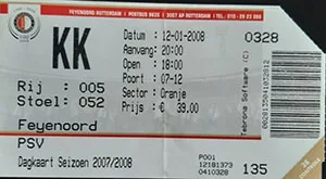 Toegangskaart Feyenoord – PSV