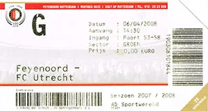 Toegangskaart Feyenoord – FC Utrecht