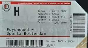 Toegangskaart Feyenoord – Sparta Rotterdam