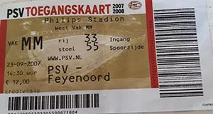 Toegangskaart PSV – Feyenoord