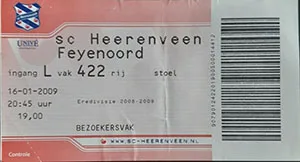 Toegangskaart sc Heerenveen – Feyenoord