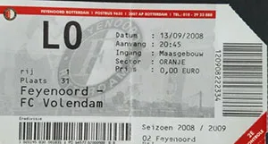 Toegangskaart Feyenoord – FC Volendam