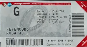 Toegangskaart Feyenoord – Roda JC