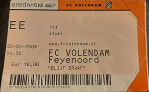 Toegangskaart FC Volendam – Feyenoord