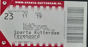 Toegangskaart Sparta Rotterdam – Feyenoord