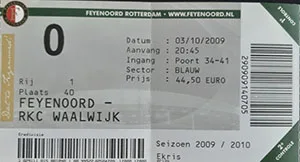 Toegangskaart Feyenoord – RKC Waalwijk