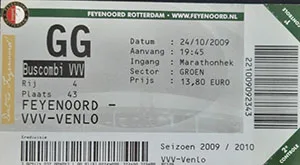 Toegangskaart Feyenoord – VVV Venlo