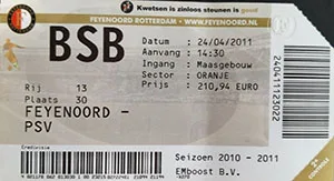 Toegangskaart Feyenoord – PSV